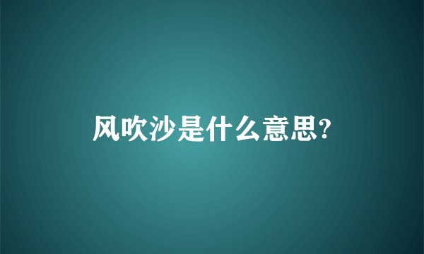 风吹沙是什么意思?