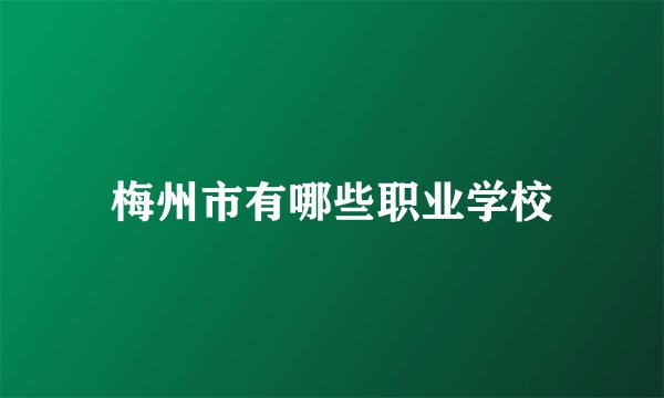 梅州市有哪些职业学校