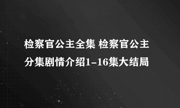 检察官公主全集 检察官公主分集剧情介绍1-16集大结局