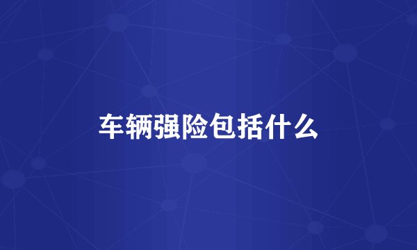 车辆强险包括什么