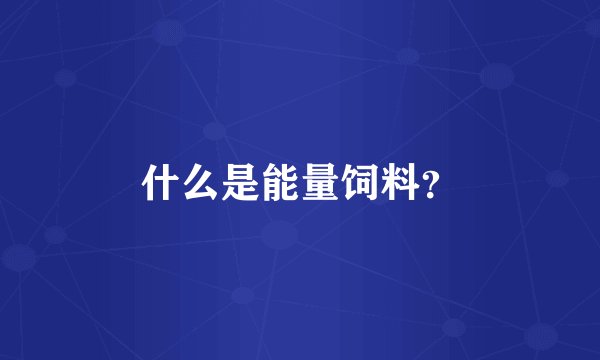 什么是能量饲料？