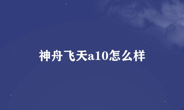 神舟飞天a10怎么样
