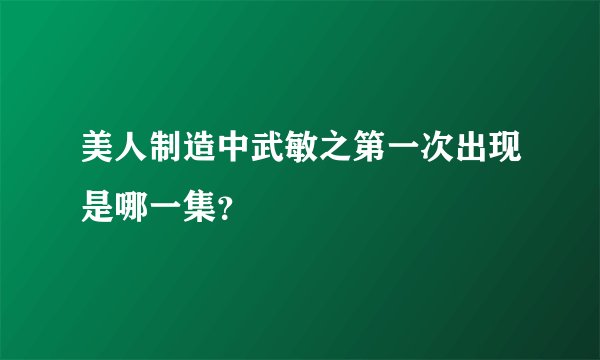美人制造中武敏之第一次出现是哪一集？
