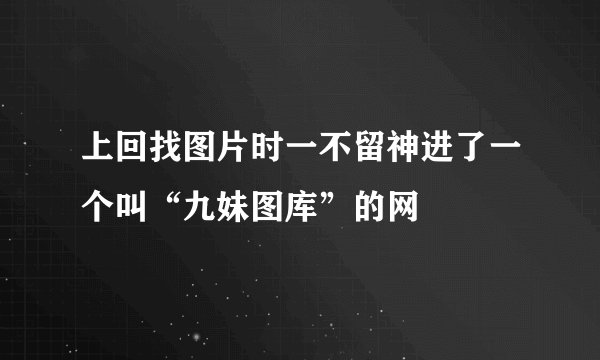 上回找图片时一不留神进了一个叫“九妹图库”的网