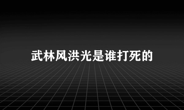 武林风洪光是谁打死的