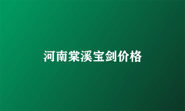 河南棠溪宝剑价格