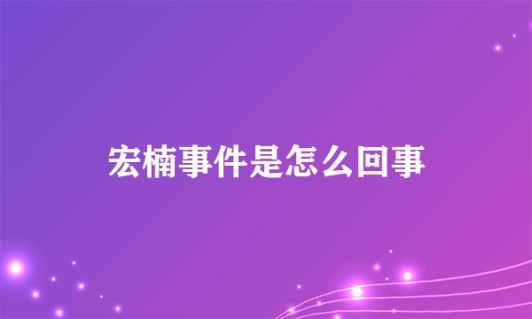 宏楠事件是怎么回事