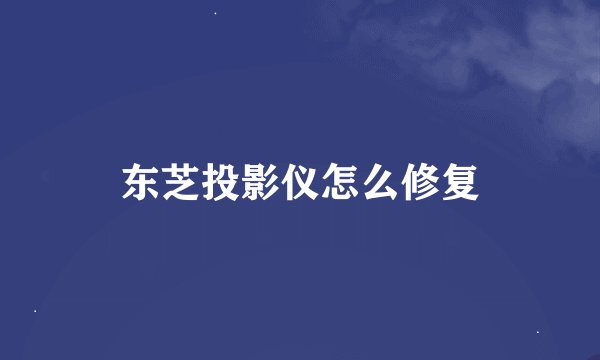 东芝投影仪怎么修复