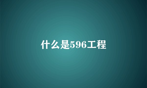 什么是596工程