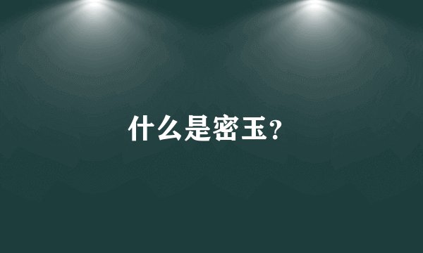 什么是密玉？