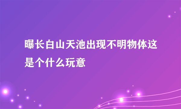曝长白山天池出现不明物体这是个什么玩意