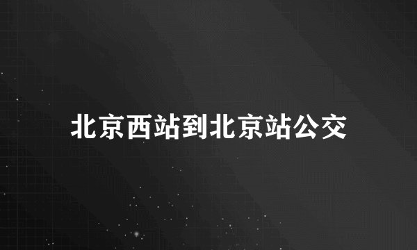 北京西站到北京站公交