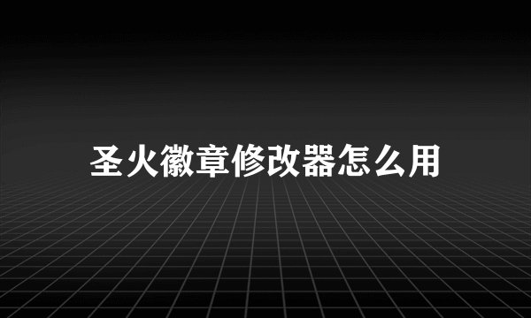 圣火徽章修改器怎么用