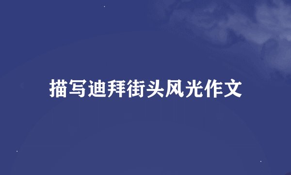 描写迪拜街头风光作文