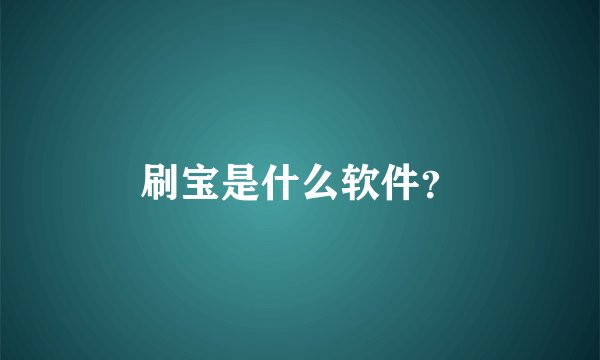 刷宝是什么软件？