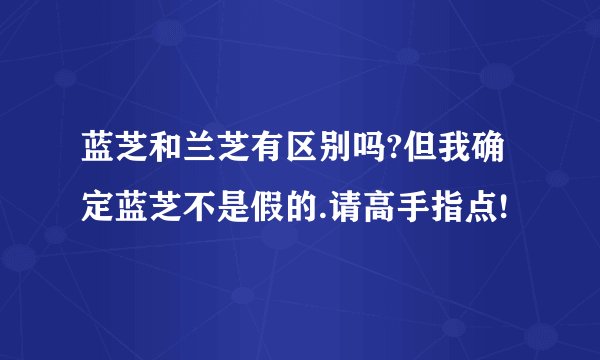 蓝芝和兰芝有区别吗?但我确定蓝芝不是假的.请高手指点!