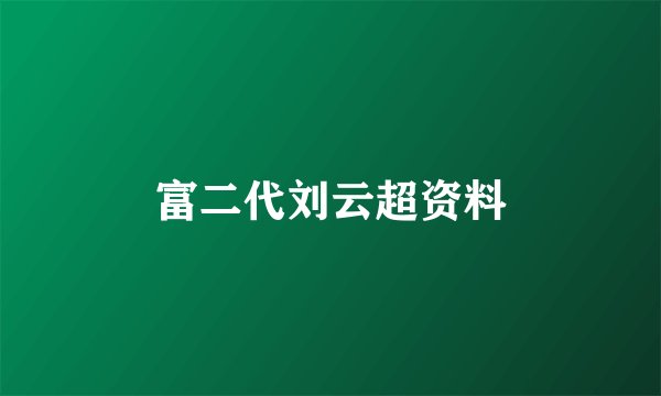 富二代刘云超资料