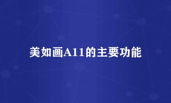 美如画A11的主要功能
