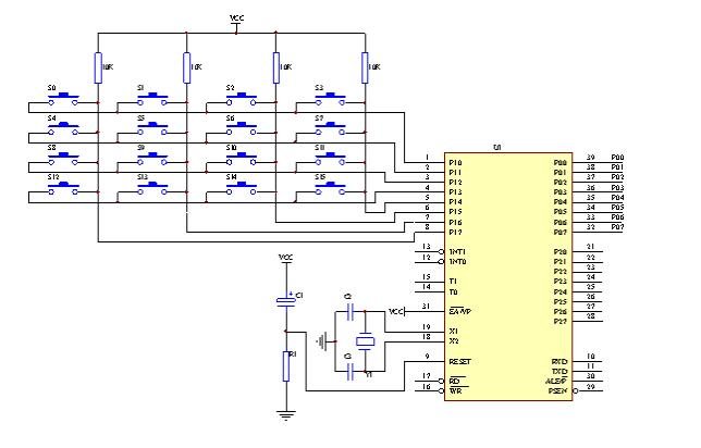 单片机行列式键盘扫描原理？
