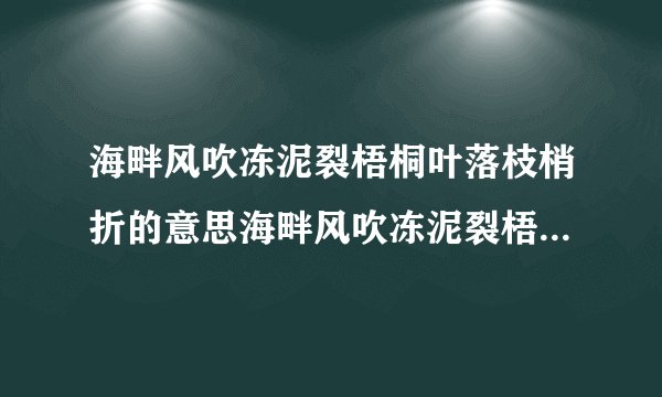 海畔风吹冻泥裂梧桐叶落枝梢折的意思海畔风吹冻泥裂梧桐叶落枝梢折出自哪