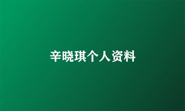辛晓琪个人资料