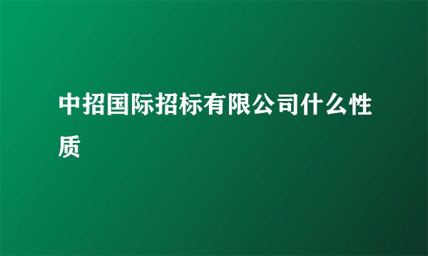 中招国际招标有限公司什么性质