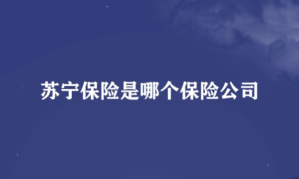 苏宁保险是哪个保险公司