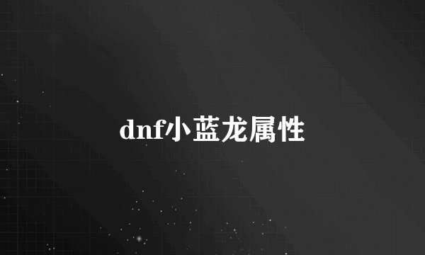 dnf小蓝龙属性