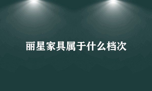 丽星家具属于什么档次