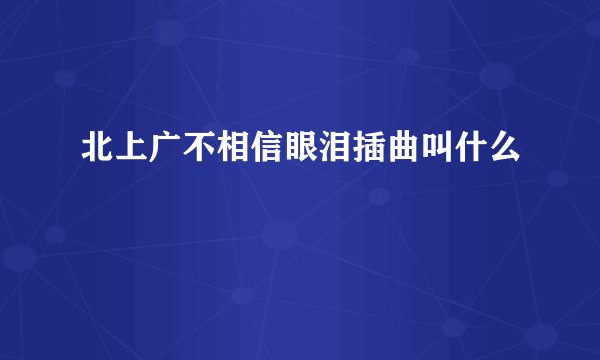 北上广不相信眼泪插曲叫什么