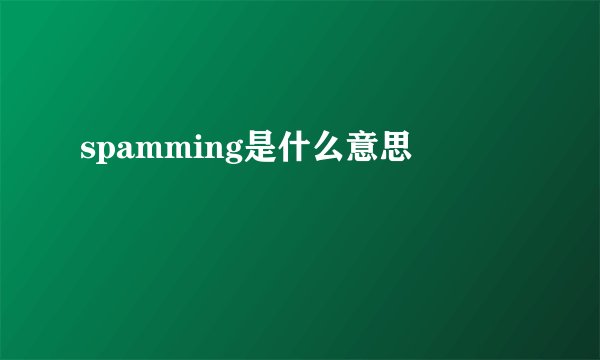 spamming是什么意思
