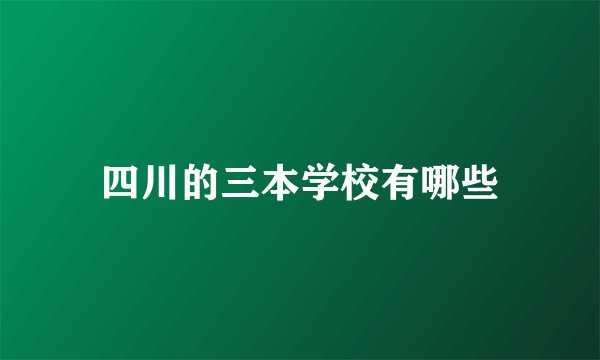 四川的三本学校有哪些