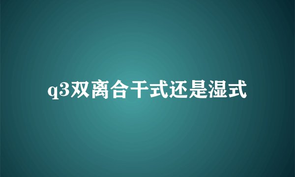 q3双离合干式还是湿式