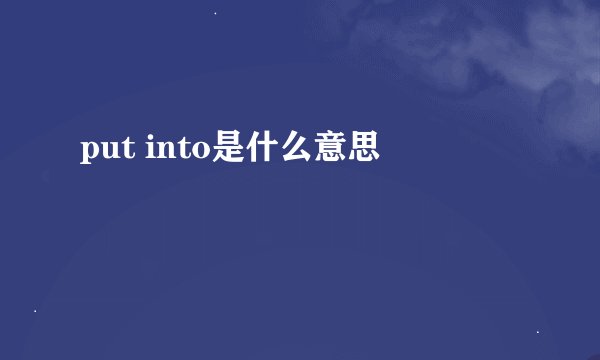 put into是什么意思