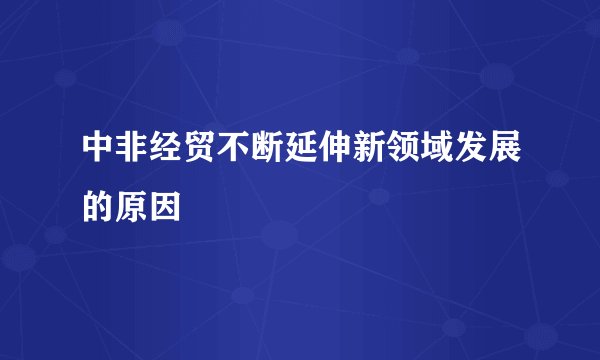 中非经贸不断延伸新领域发展的原因