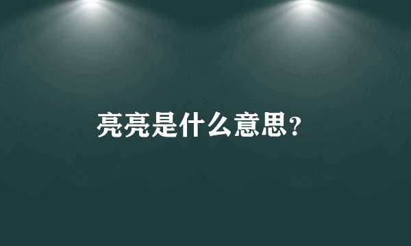亮亮是什么意思？
