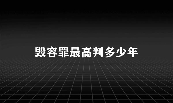 毁容罪最高判多少年