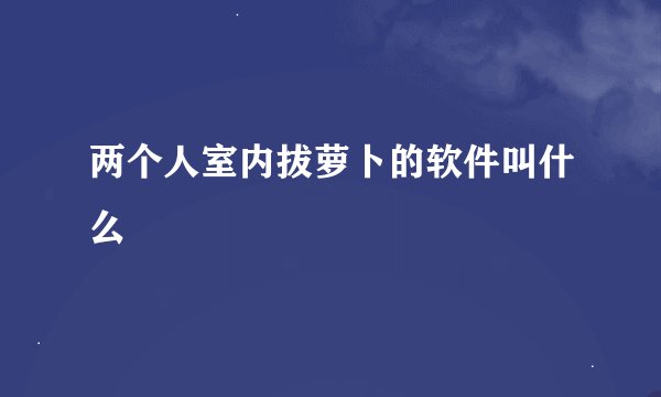 两个人室内拔萝卜的软件叫什么