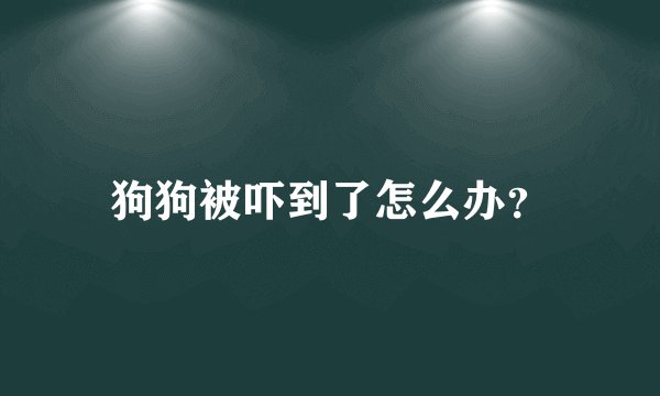 狗狗被吓到了怎么办？