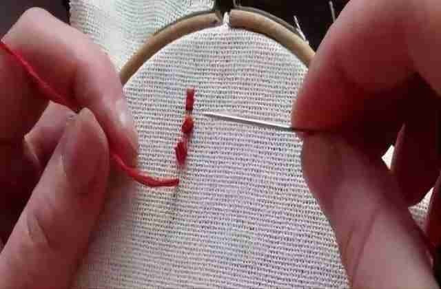 十字绣法国结的绣法