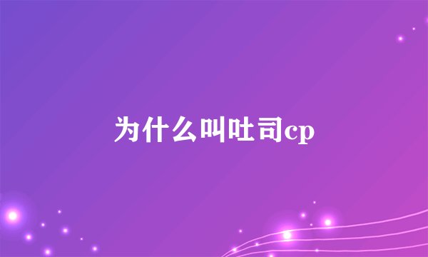 为什么叫吐司cp