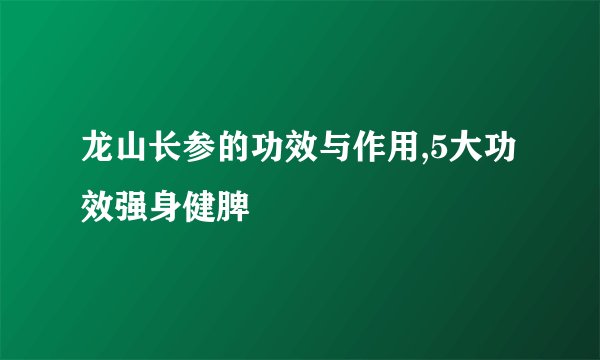 龙山长参的功效与作用,5大功效强身健脾