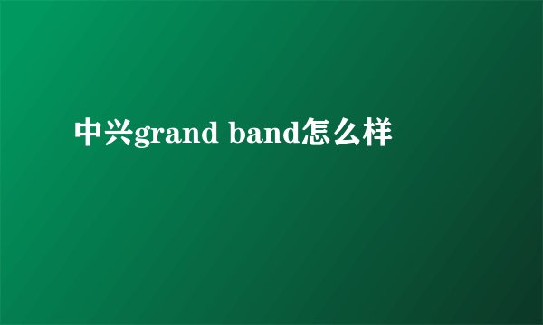中兴grand band怎么样