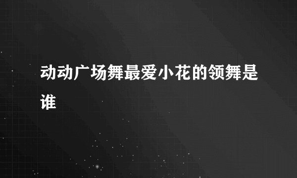 动动广场舞最爱小花的领舞是谁