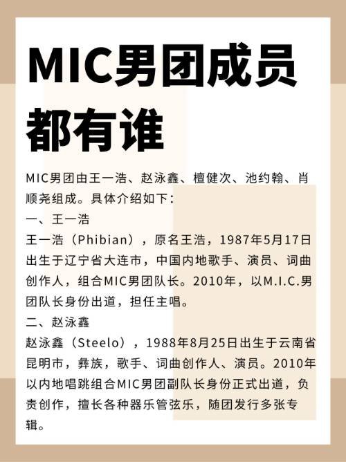 MIC男团成员都有谁