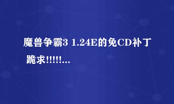 魔兽争霸3 1.24E的免CD补丁 跪求!!!!!!!!!!