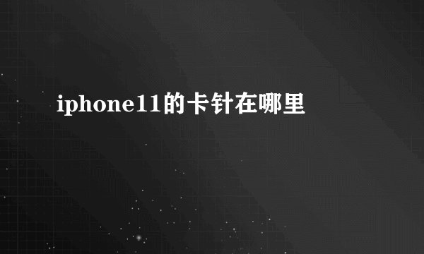 iphone11的卡针在哪里