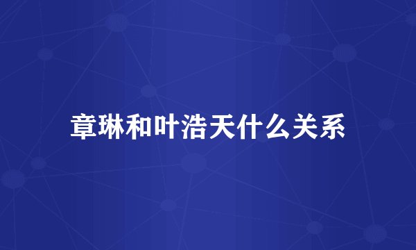 章琳和叶浩天什么关系