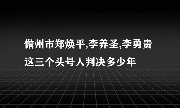 儋州市郑焕平,李养圣,李勇贵这三个头号人判决多少年