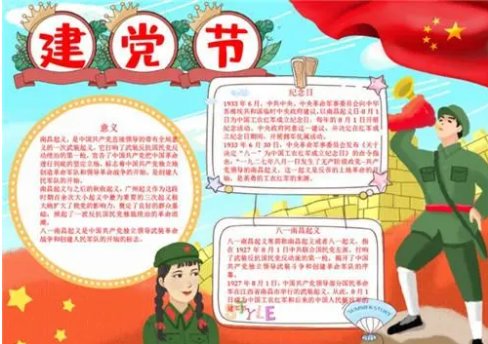 七一建党节手抄报内容简短